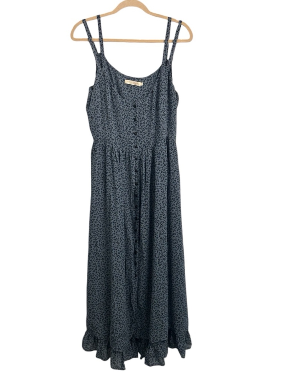 Christy Dawn Slate Blue Floral-Print Maxi Dress